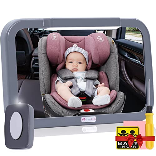 Amazon.co.jp: innokids ベビーミラー LEDライトつき 曲面鏡 360